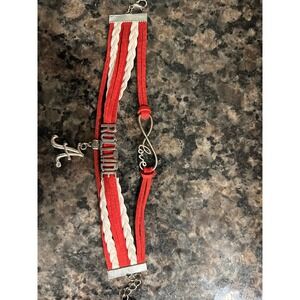 Alabama Crimson Tide Roll Tide Love Infinity Charm Bracelet Red White